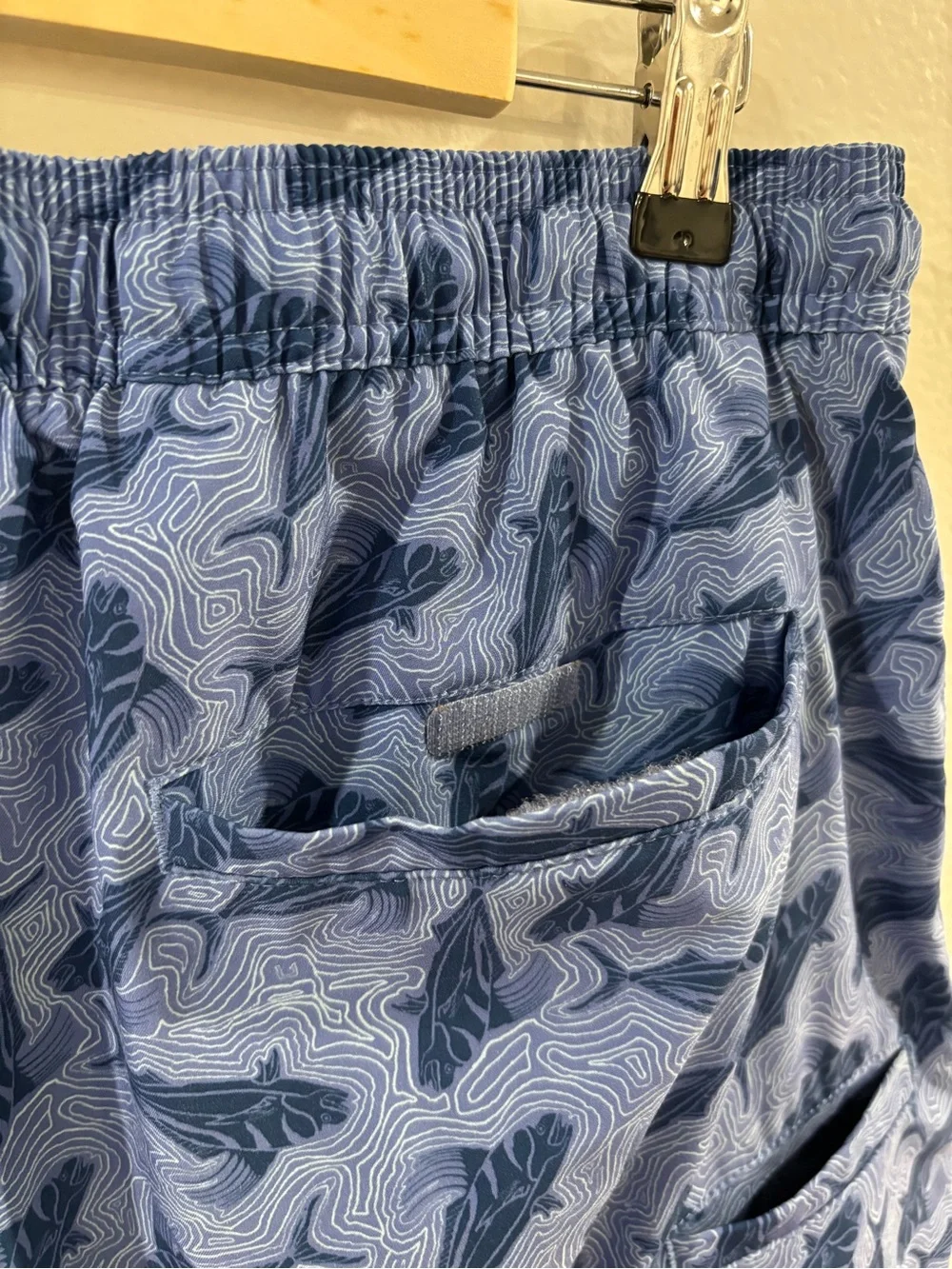 Huk Blue Shark-Pattern Swim Trunks - Picture 7 of 14